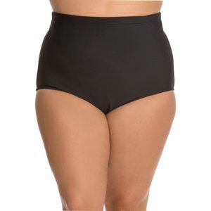Swim Solutions Black High-Waist Swim Bottom Women's Swimsuit 10
